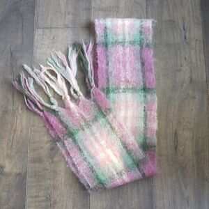 MOHAIR PLAID SCARVE MADE IN AUSTRALIA 69LX7.5W.